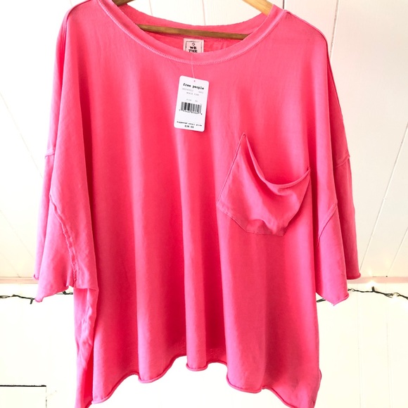 Free People Tops - Free People oversized cropped T-Shirt